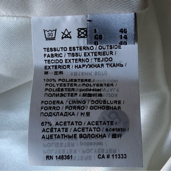 Pinko Dress BEBYBLADE Abito White Crepe Ruffle Sheath US -10 - Picture 4 of 16